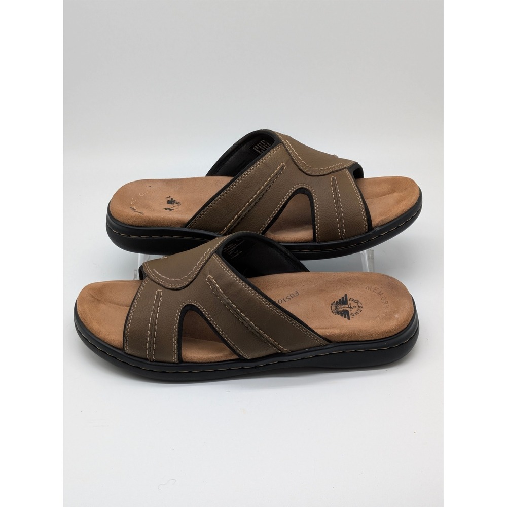 Dockers Men's Memory Foam Slide Sandals Brown Comfort Casual Size 9M